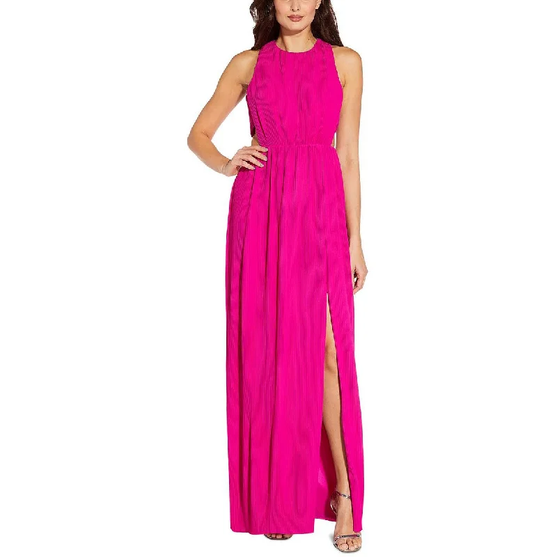 Aidan by Aidan Mattox Womens   Pleated Maxi Evening Dress