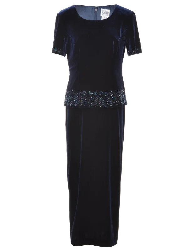 Beaded Evening Dress - M