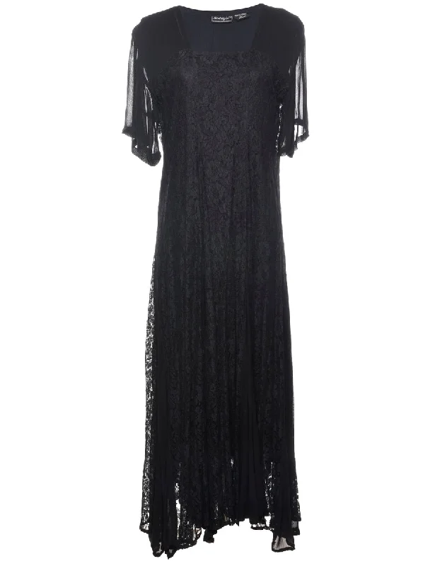 Black Classic Lace Evening Dress - L