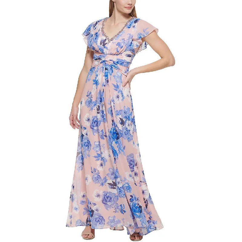 Eliza J Womens Floral Maxi Evening Dress