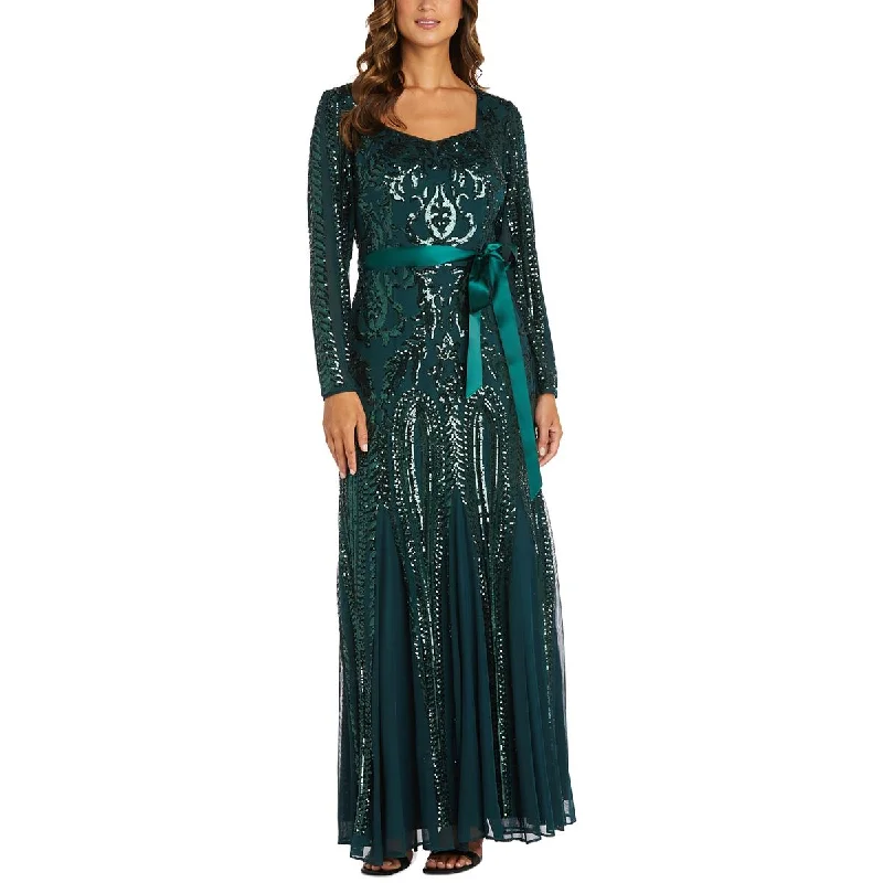 R&M Richards Womens Godet Maxi Evening Dress