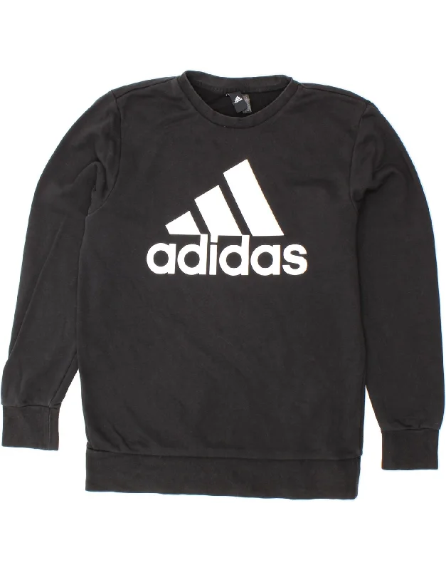 ADIDAS Mens Graphic Sweatshirt Jumper Medium Black Cotton