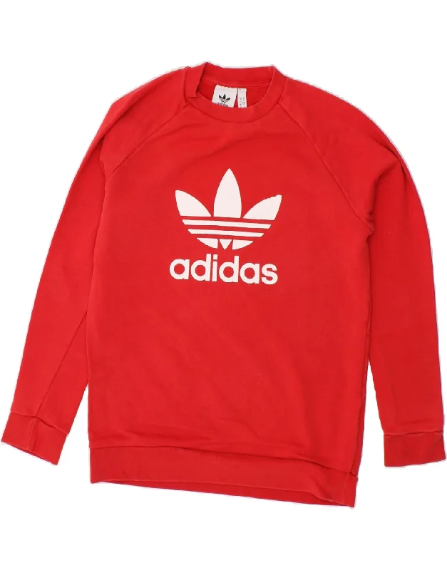 ADIDAS Mens Graphic Sweatshirt Jumper Small Red Cotton