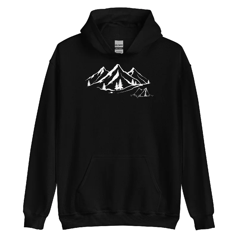 Berge 1 und Camping - Unisex Hoodie