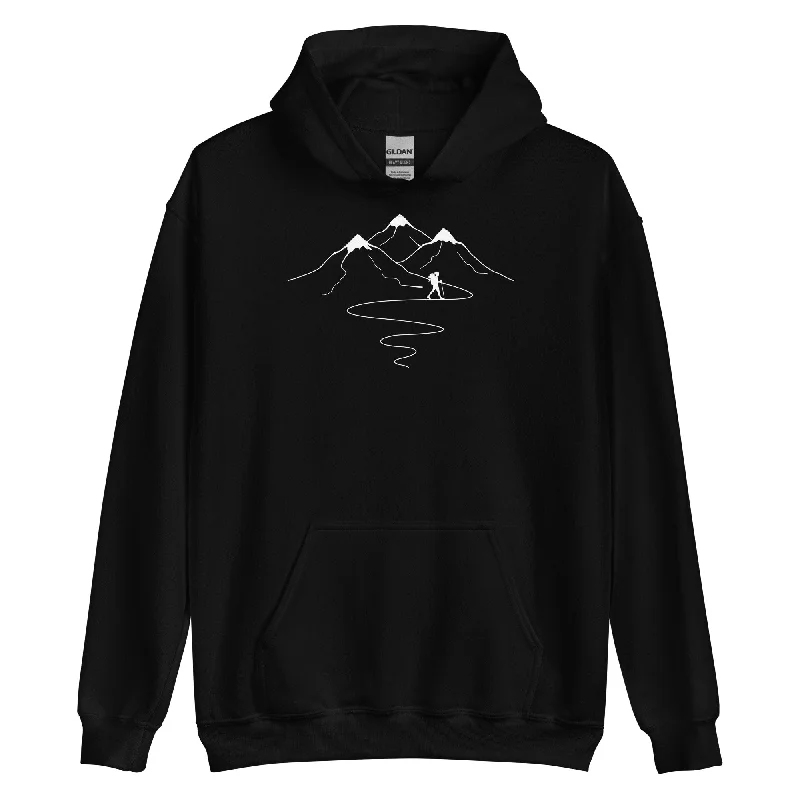 Berge Trail Kurves und Wandern - Unisex Hoodie