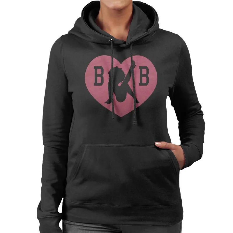 Betty Boop Love Heart B B Women's Hooded Sweatshirt