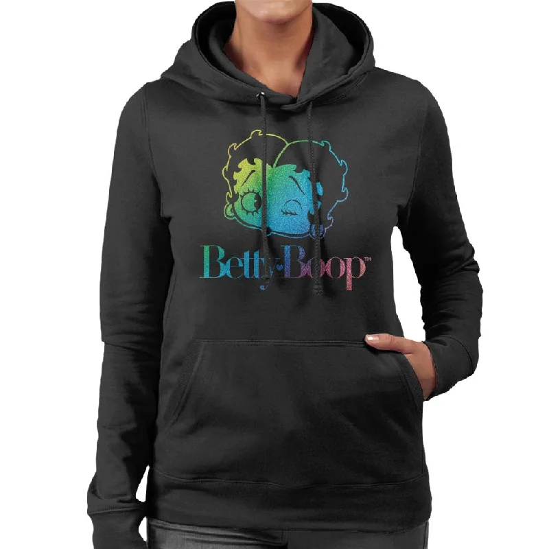 Betty Boop Wink Rainbow Gradient Women's Hooded Sweatshirt