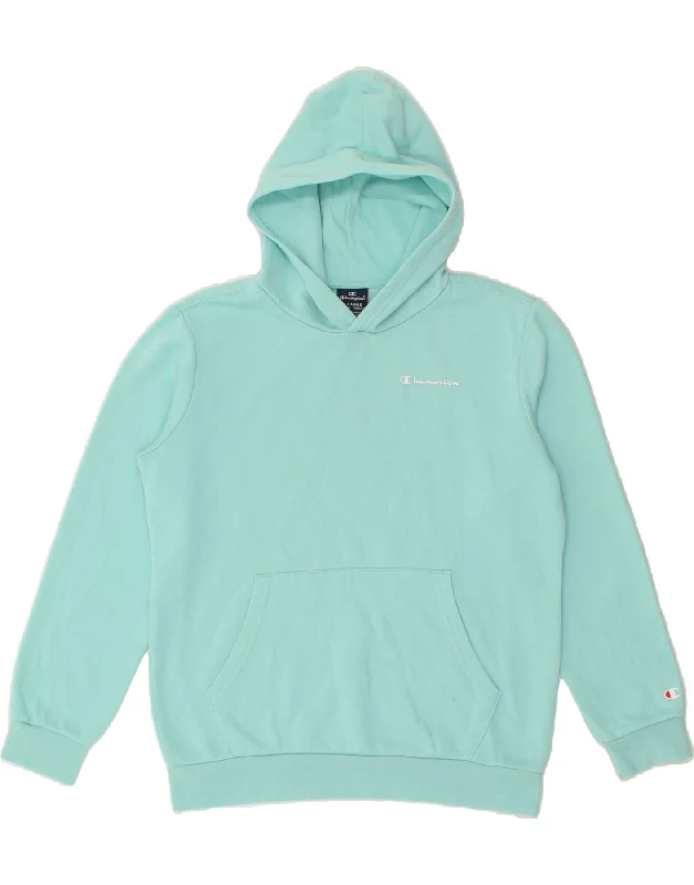 CHAMPION Boys Hoodie Jumper 13-14 Years XL Turquoise