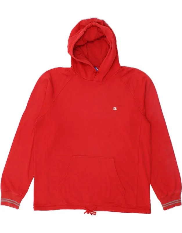 CHAMPION Mens Hoodie Jumper 2XL Red Cotton