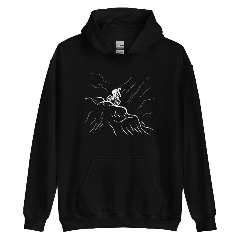 Mountainbiker fährt Downhill 2 - (M) - Unisex Hoodie