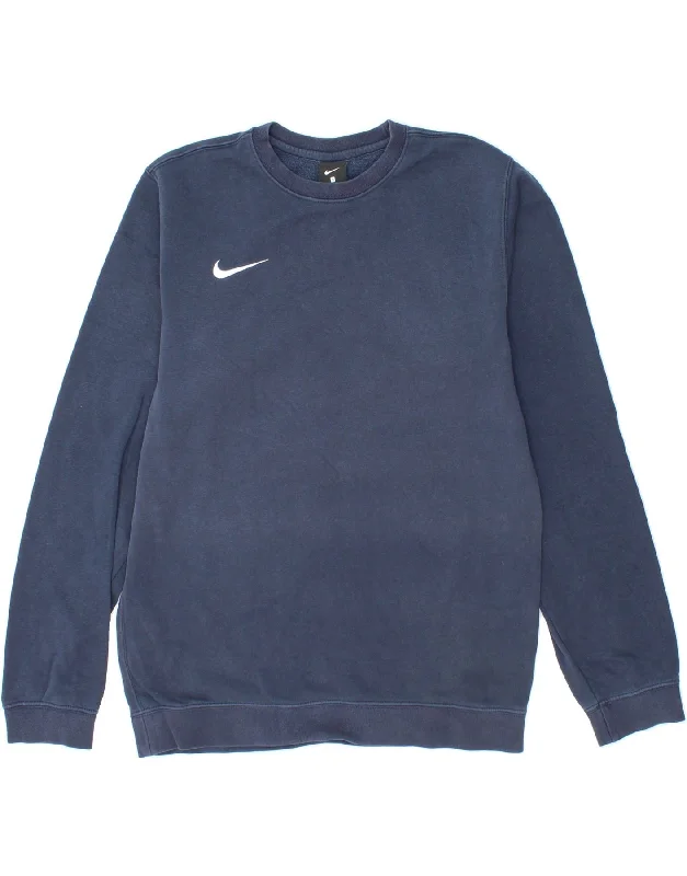 NIKE Mens Sweatshirt Jumper Small Navy Blue Cotton