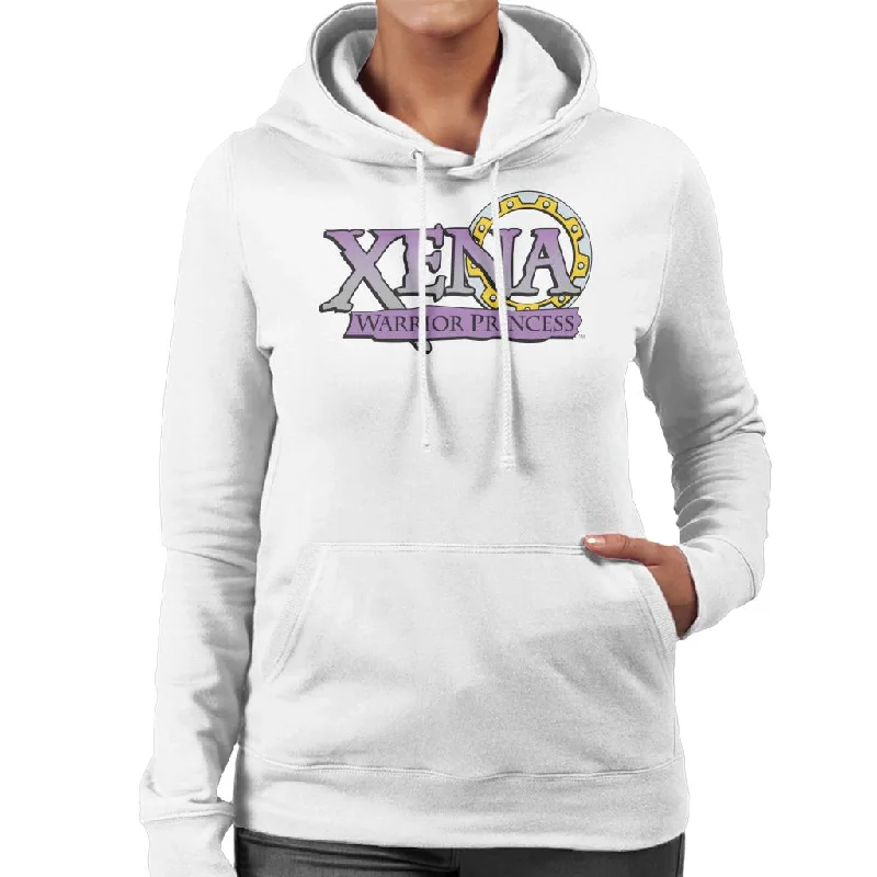 Xena Warrior Princess Purple Gradient Logo Women's Hooded Sweatshirt