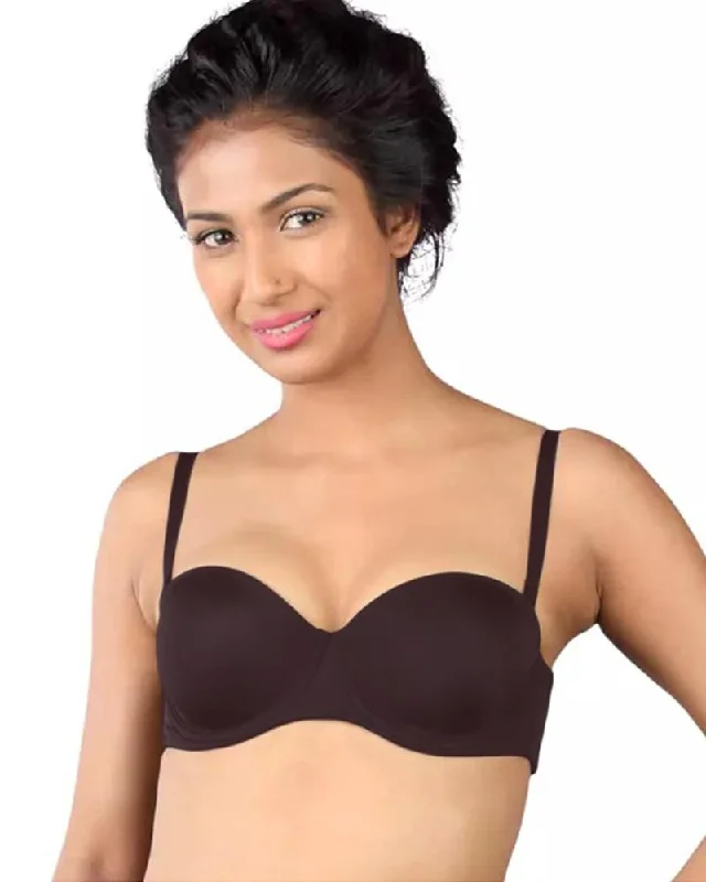 Pushup Bridal Bra - Brown - Single Padded Underwired Bra