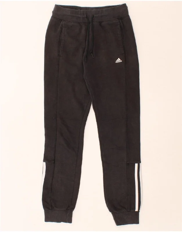 ADIDAS Womens Climalite Tracksuit Trousers Joggers UK 4/6 XS Black Cotton