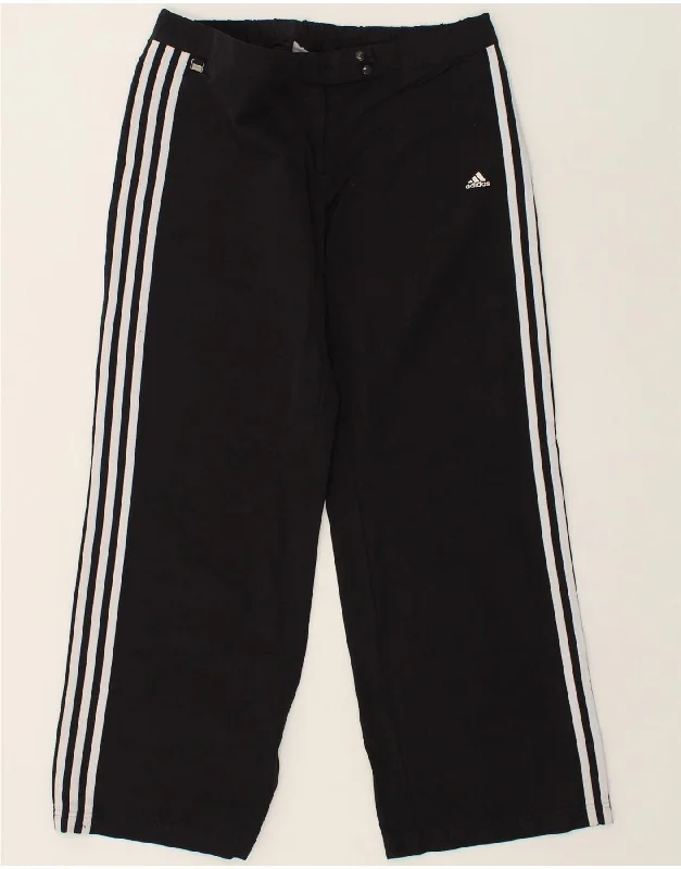 ADIDAS Womens Climalite Tracksuit Trousers UK 14 Large Black Nylon