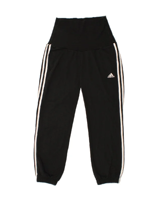 ADIDAS Womens High Waist Tracksuit Trousers Joggers UK 8/10 Small Black