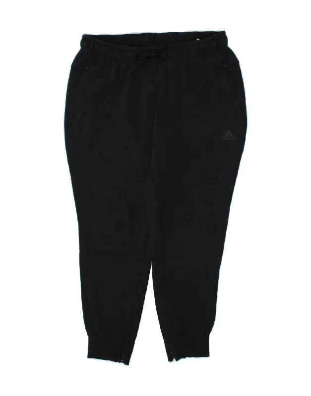 ADIDAS Womens Tracksuit Trousers Joggers UK 16/18 Large Black Cotton