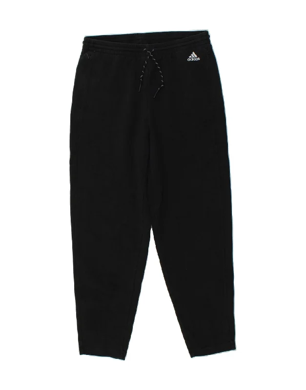 ADIDAS Womens Tracksuit Trousers UK 12/14 Medium Black Cotton