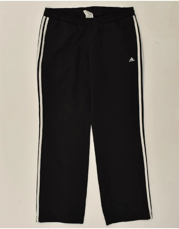 ADIDAS Womens Tracksuit Trousers UK 12 Medium Black Polyester