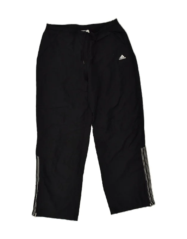 ADIDAS Womens Tracksuit Trousers UK 14 Large Black Polyester