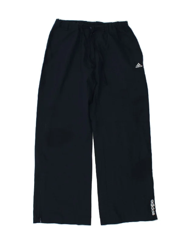 ADIDAS Womens Tracksuit Trousers UK 14 Medium Navy Blue Polyester