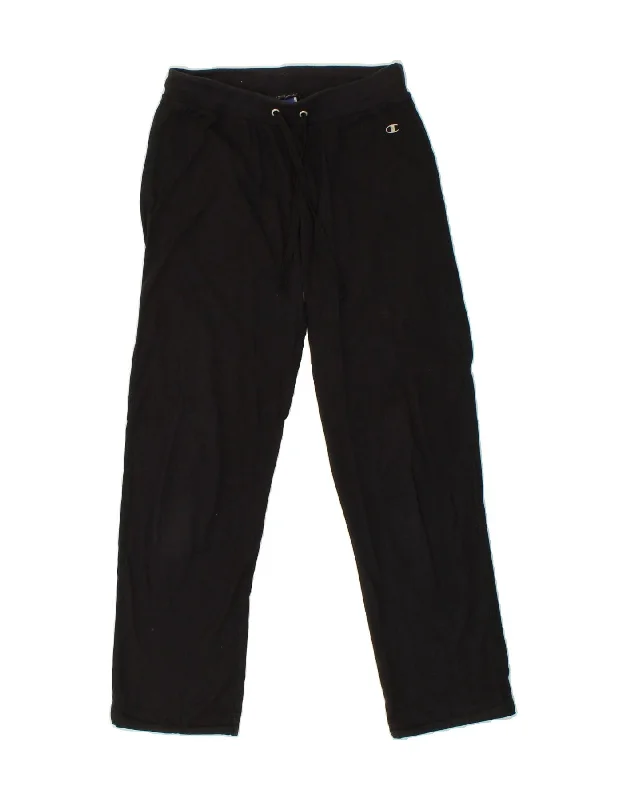 CHAMPION Womens Tracksuit Trousers UK 12 Medium Black Cotton