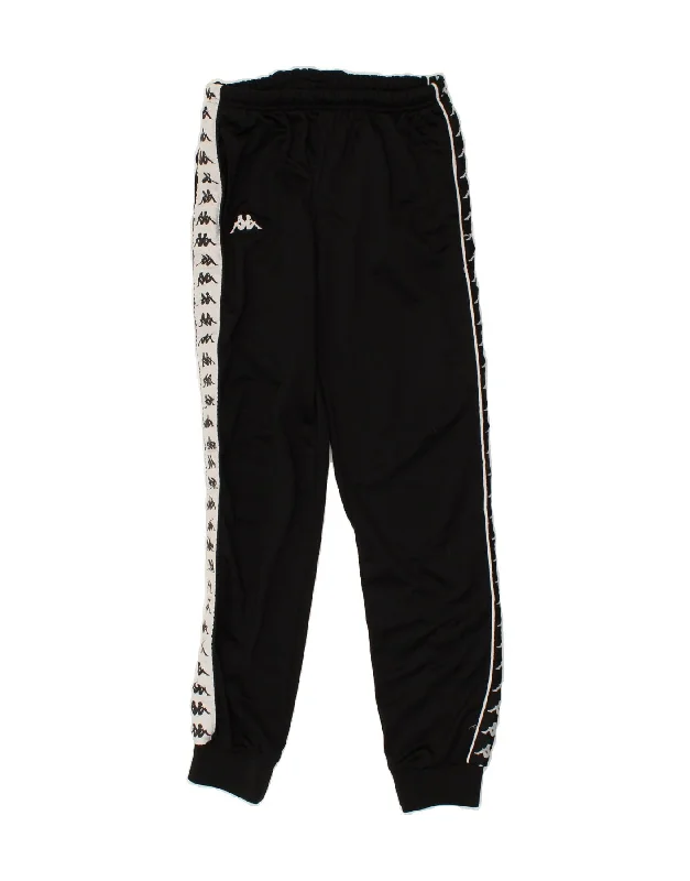 KAPPA Womens Graphic Tracksuit Trousers Joggers UK 14 Large Black