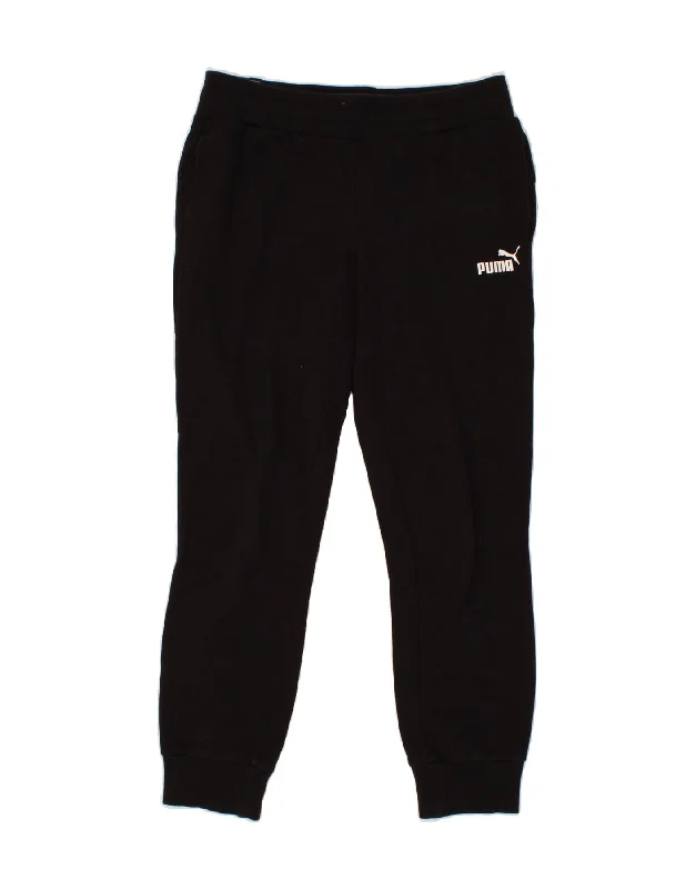 PUMA Womens Graphic Tracksuit Trousers Joggers UK 12 Medium  Black