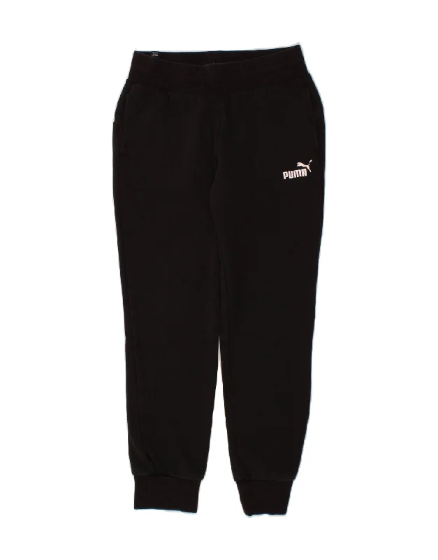 PUMA Womens Tracksuit Trousers Joggers UK 10 Small  Black Cotton